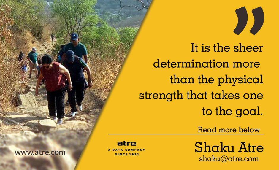 It is the sheer determination more than the physical strength that takes one to the goal.